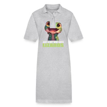 Lizards Lizard - Stanley/Stella PAIGER Organic Women’s Polo Dress - heather grey - Front