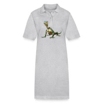 Lizards Lizard - Stanley/Stella PAIGER Organic Women’s Polo Dress - heather grey - Front