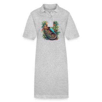 Lizards Lizard - Stanley/Stella PAIGER Organic Women’s Polo Dress - heather grey - Front