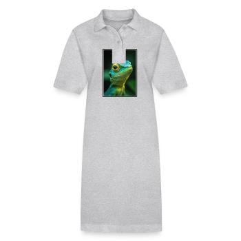 Lizards Lizard - Stanley/Stella PAIGER Organic Women’s Polo Dress - heather grey - Front