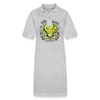 Salat Romaine Calm – Lustiger Salat Yoga - Stanley/Stella Frauen Bio-Polokleid PAIGER - Grau meliert - Vorne