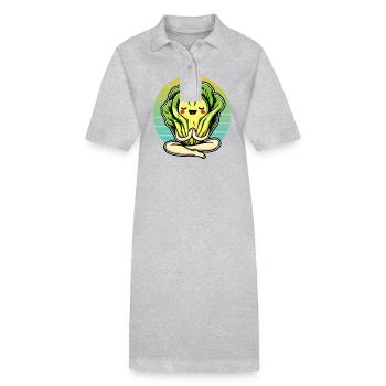Salat Romaine Calm – Lustiger Salat - Stanley/Stella Frauen Bio-Polokleid PAIGER - Grau meliert - Vorne