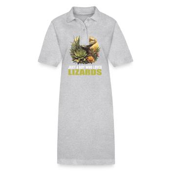 Lizards Lizard - Stanley/Stella PAIGER Organic Women’s Polo Dress - heather grey - Front
