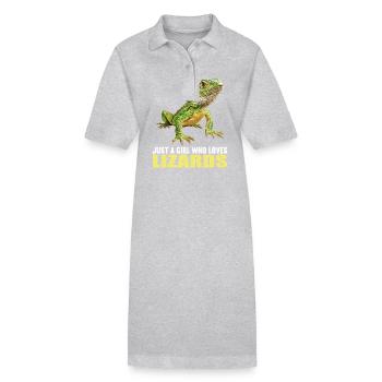 Lizards Lizard - Stanley/Stella PAIGER Organic Women’s Polo Dress - heather grey - Front