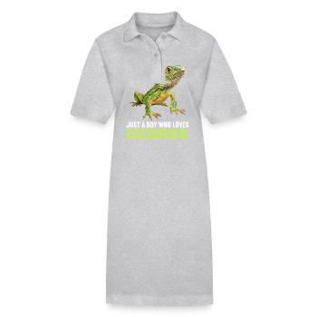 Lizards Lizard - Stanley/Stella PAIGER Organic Women’s Polo Dress - heather grey - Front
