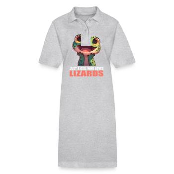 Lizards Lizard - Stanley/Stella PAIGER Organic Women’s Polo Dress - heather grey - Front