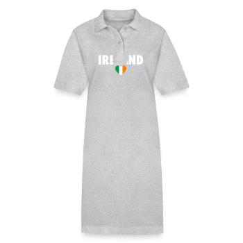 Ireland Irland Irische Flagge Stolzer Ire - Stanley/Stella Frauen Bio-Polokleid PAIGER - Grau meliert - Vorne