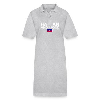 Haitian And Proud Haiti Flagge Haitianische - Stanley/Stella Frauen Bio-Polokleid PAIGER - Grau meliert - Vorne