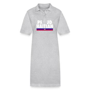 Proud Haitian Haiti Flagge Haitianische - Stanley/Stella Frauen Bio-Polokleid PAIGER - Grau meliert - Vorne