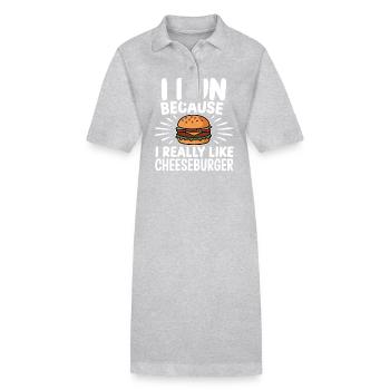 Ich laufe, weil ich Cheeseburger Jogging sehr mag - Stanley/Stella Frauen Bio-Polokleid PAIGER - Grau meliert - Vorne