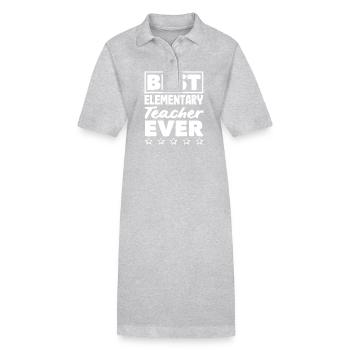 Primary School Teacher Best Ever Star Design - Stanley/Stella PAIGER Organic Women’s Polo Dress - heather grey - Front