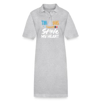 Institutrice Tiny Humans Stole My Heart - Robe polo bio PAIGER Stanley/Stella Femme - gris chiné - Devant