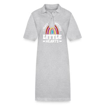 Institutrice j’enseigne la plus douce - Robe polo bio PAIGER Stanley/Stella Femme - gris chiné - Devant