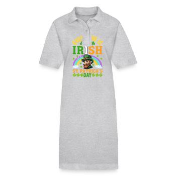 Tout le monde est irlandais pour la Saint-Patrick - Robe polo bio PAIGER Stanley/Stella Femme - gris chiné - Devant