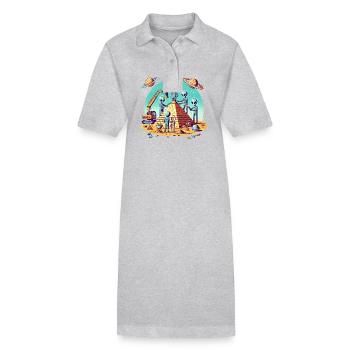 Aliens bauen Pyramide - Stanley/Stella Frauen Bio-Polokleid PAIGER - Grau meliert - Vorne