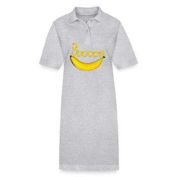 Banane Obst Frucht Früchte Bananen - Stanley/Stella Frauen Bio-Polokleid PAIGER - Grau meliert - Vorne