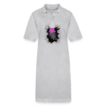 Halloween Blume Rose Rosen Skelett Tod - Stanley/Stella Frauen Bio-Polokleid PAIGER - Grau meliert - Vorne