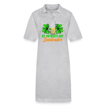 Barman de la Saint-Patrick - Robe polo bio PAIGER Stanley/Stella Femme - gris chiné - Devant