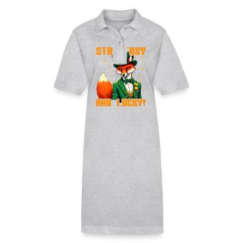Restez Foxy et Lucky Saint-Patrick - Robe polo bio PAIGER Stanley/Stella Femme - gris chiné - Devant