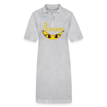Banana Banana Fruit Fruit Fruits Funny - Stanley/Stella PAIGER Organic Women’s Polo Dress - heather grey - Front