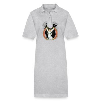 Ange Céleste Spirituel Ange Protecteur Ange Gardien - Robe polo bio PAIGER Stanley/Stella Femme - gris chiné - Devant