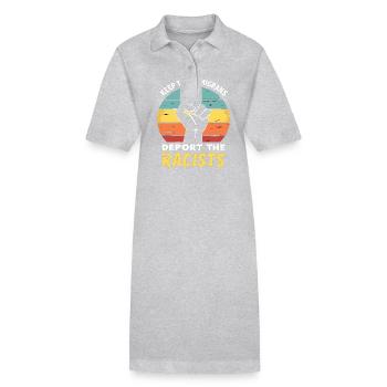 Antiracisme Diversité, justice et égalité - Robe polo bio PAIGER Stanley/Stella Femme - gris chiné - Devant