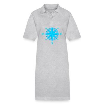 maritim Windrose Kompass Seefahrt Seemann - Stanley/Stella Frauen Bio-Polokleid PAIGER - Grau meliert - Vorne