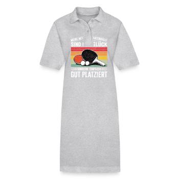 Meine Netz- und Kantenbälle sind kein Glück - Stanley/Stella Frauen Bio-Polokleid PAIGER - Grau meliert - Vorne