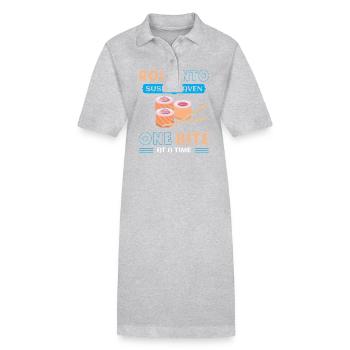 Sushi Japan Essen Sushi-Mahlzeit - Stanley/Stella Frauen Bio-Polokleid PAIGER - Grau meliert - Vorne