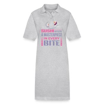 Sushi Japan Essen Sushi-Mahlzeit - Stanley/Stella Frauen Bio-Polokleid PAIGER - Grau meliert - Vorne