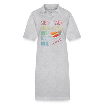 Sushi Japan Essen Sushi-Mahlzeit - Stanley/Stella Frauen Bio-Polokleid PAIGER - Grau meliert - Vorne