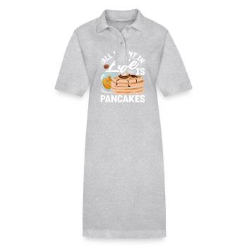 Alles Was Ich Im Leben Will Sind Pfannkuchen - Stanley/Stella Frauen Bio-Polokleid PAIGER - Grau meliert - Vorne