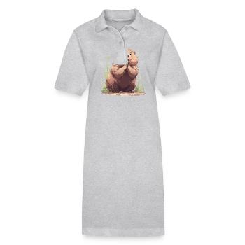 Marmottes Marmottes - Robe polo bio PAIGER Stanley/Stella Femme - gris chiné - Devant
