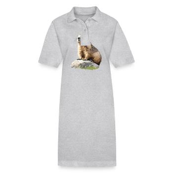 Marmottes Marmottes - Robe polo bio PAIGER Stanley/Stella Femme - gris chiné - Devant