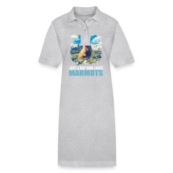 Marmottes Marmottes - Robe polo bio PAIGER Stanley/Stella Femme - gris chiné - Devant