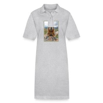 Marmottes Marmottes - Robe polo bio PAIGER Stanley/Stella Femme - gris chiné - Devant