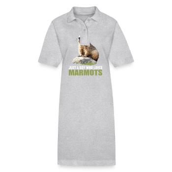 Marmottes Marmottes - Robe polo bio PAIGER Stanley/Stella Femme - gris chiné - Devant