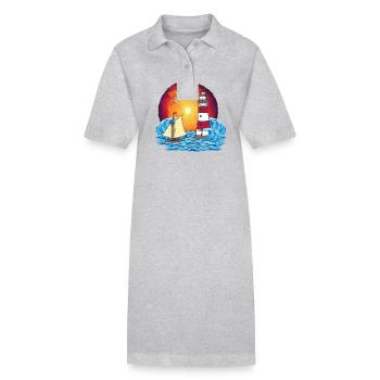 Navire à voile maritime Navire phare Navires - Robe polo bio PAIGER Stanley/Stella Femme - gris chiné - Devant