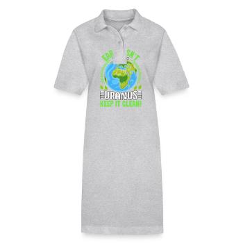 Die Erde ist nicht Uranus, halte sie sauber - Stanley/Stella Frauen Bio-Polokleid PAIGER - Grau meliert - Vorne