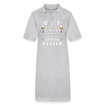 PATRON, TU T’AMÉLIORES DE PLUS EN PLUS - Robe polo bio PAIGER Stanley/Stella Femme - gris chiné - Devant