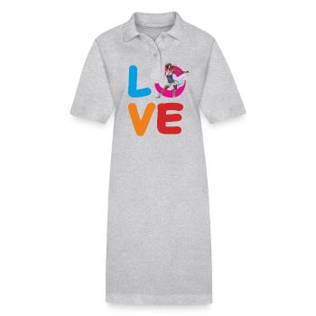L’AMOUR DU PATINAGE ARTISTIQUE - Robe polo bio PAIGER Stanley/Stella Femme - gris chiné - Devant