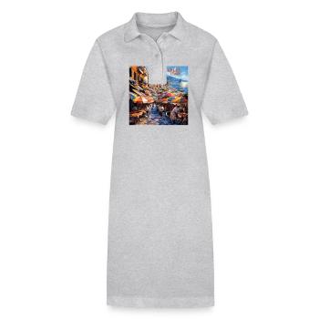 Naples, Italie - Robe polo bio PAIGER Stanley/Stella Femme - gris chiné - Devant