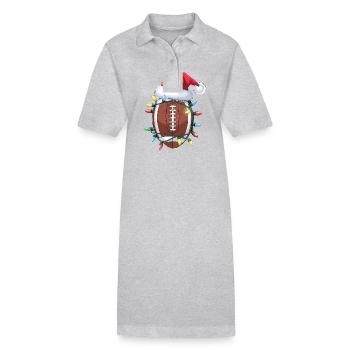 Noël de football américain avec des lumières et des lumières - Robe polo bio PAIGER Stanley/Stella Femme - gris chiné - Devant