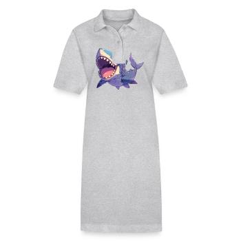 Grands requins blancs Grand requin blanc - Robe polo bio PAIGER Stanley/Stella Femme - gris chiné - Devant