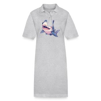 Grands requins blancs Grand requin blanc - Robe polo bio PAIGER Stanley/Stella Femme - gris chiné - Devant