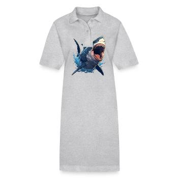 Grands requins blancs Grand requin blanc - Robe polo bio PAIGER Stanley/Stella Femme - gris chiné - Devant