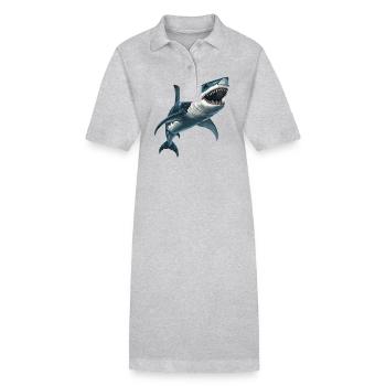 Grands requins blancs Grand requin blanc - Robe polo bio PAIGER Stanley/Stella Femme - gris chiné - Devant
