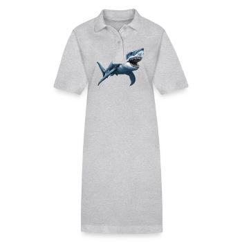 Grands requins blancs Grand requin blanc - Robe polo bio PAIGER Stanley/Stella Femme - gris chiné - Devant