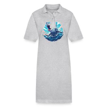 Grands requins blancs Grand requin blanc - Robe polo bio PAIGER Stanley/Stella Femme - gris chiné - Devant