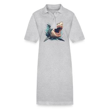 Grands requins blancs Grand requin blanc - Robe polo bio PAIGER Stanley/Stella Femme - gris chiné - Devant